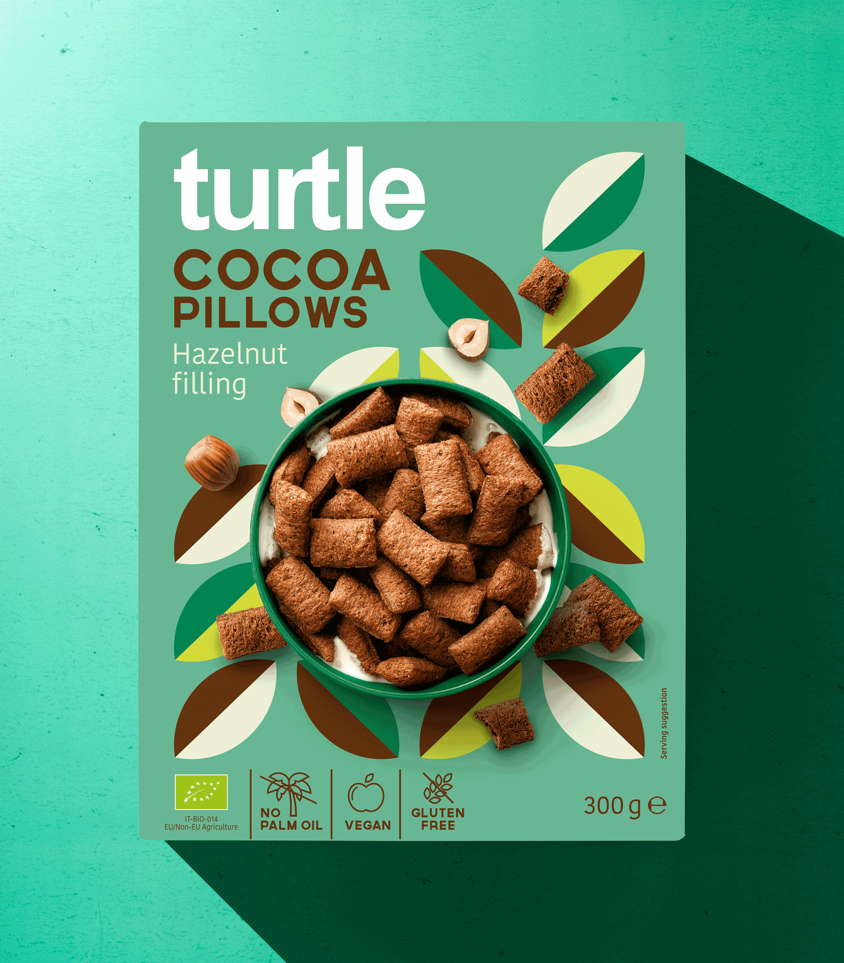 Quatre Mains package design - cocoa pillows, healthy, cereals, retro, vintage, pattern, decorative, quatre mains, turtl