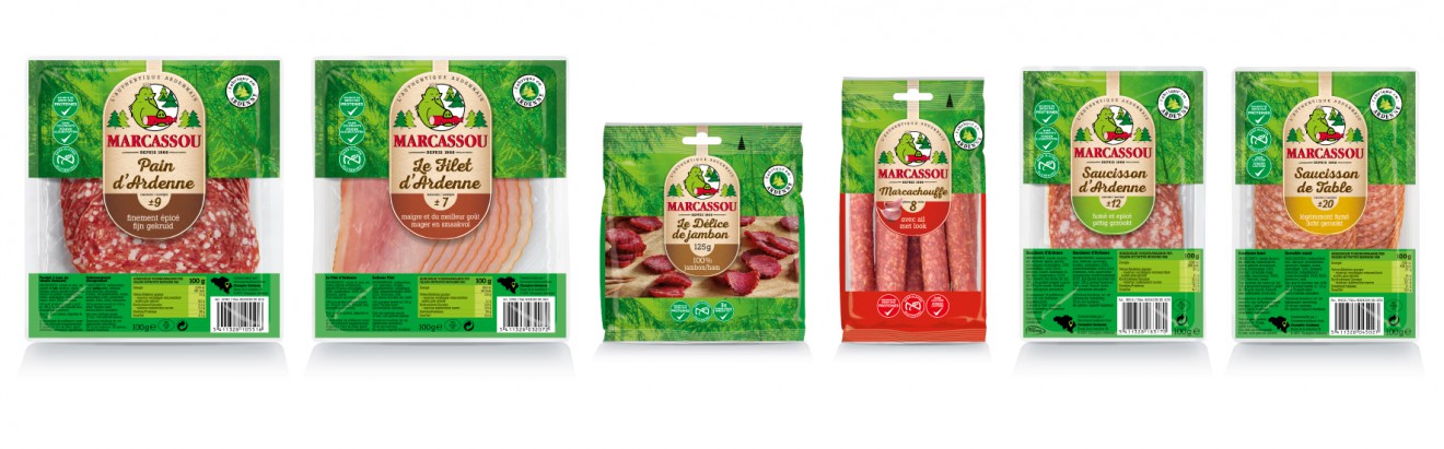 Quatre Mains package design - packaging, salami, ardennes