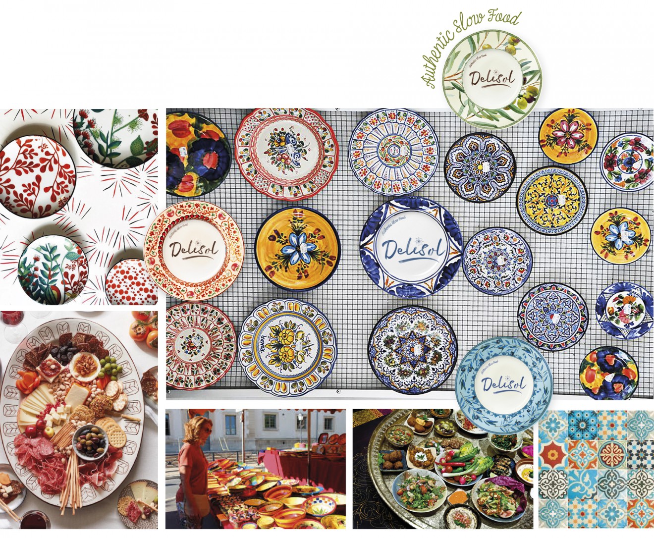 Quatre Mains package design - plates, moodboard, delisol