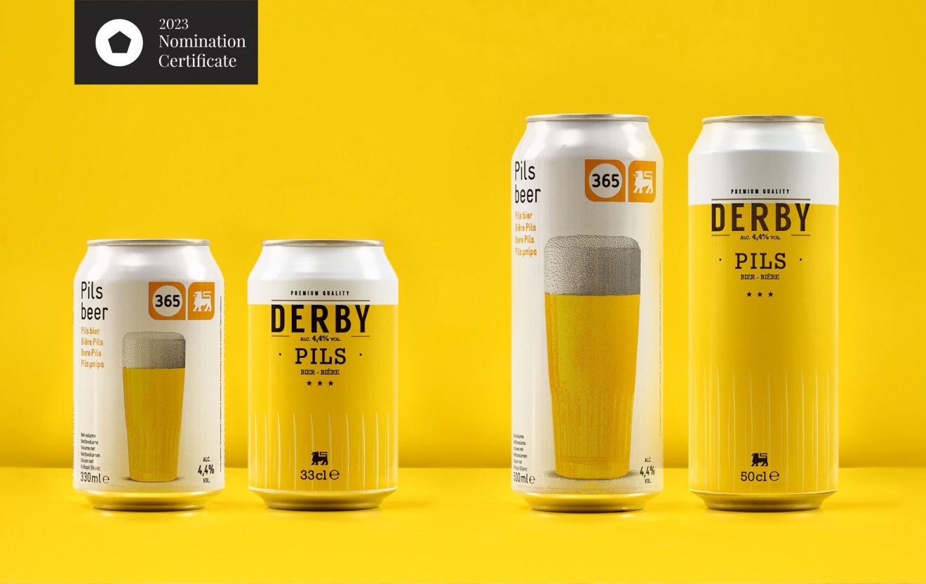 Quatre Mains package design - Brand Redesign for Derby Pils for Delhaize