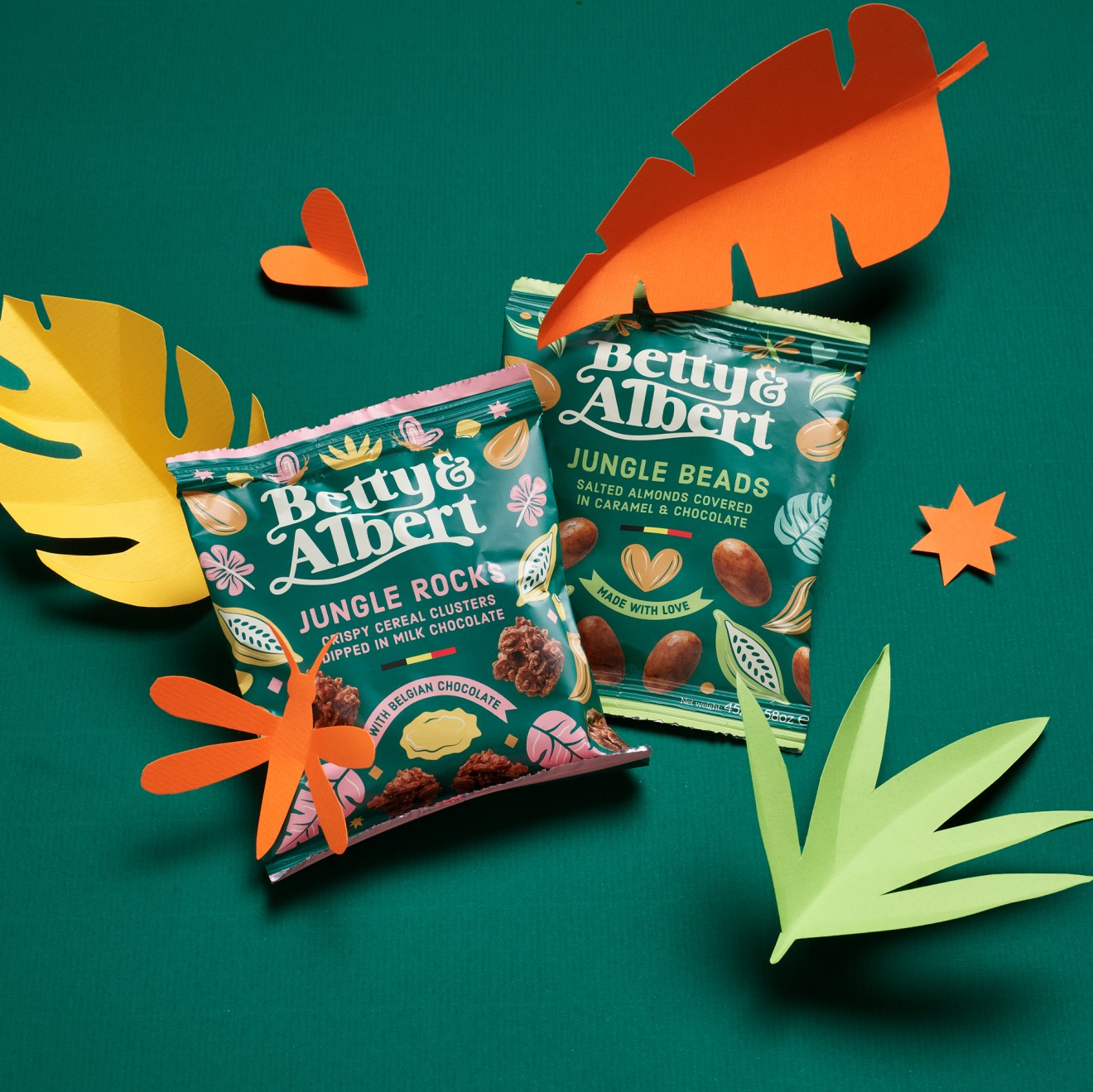 Quatre Mains package design - packaging design, nuts, jungle, chocolate