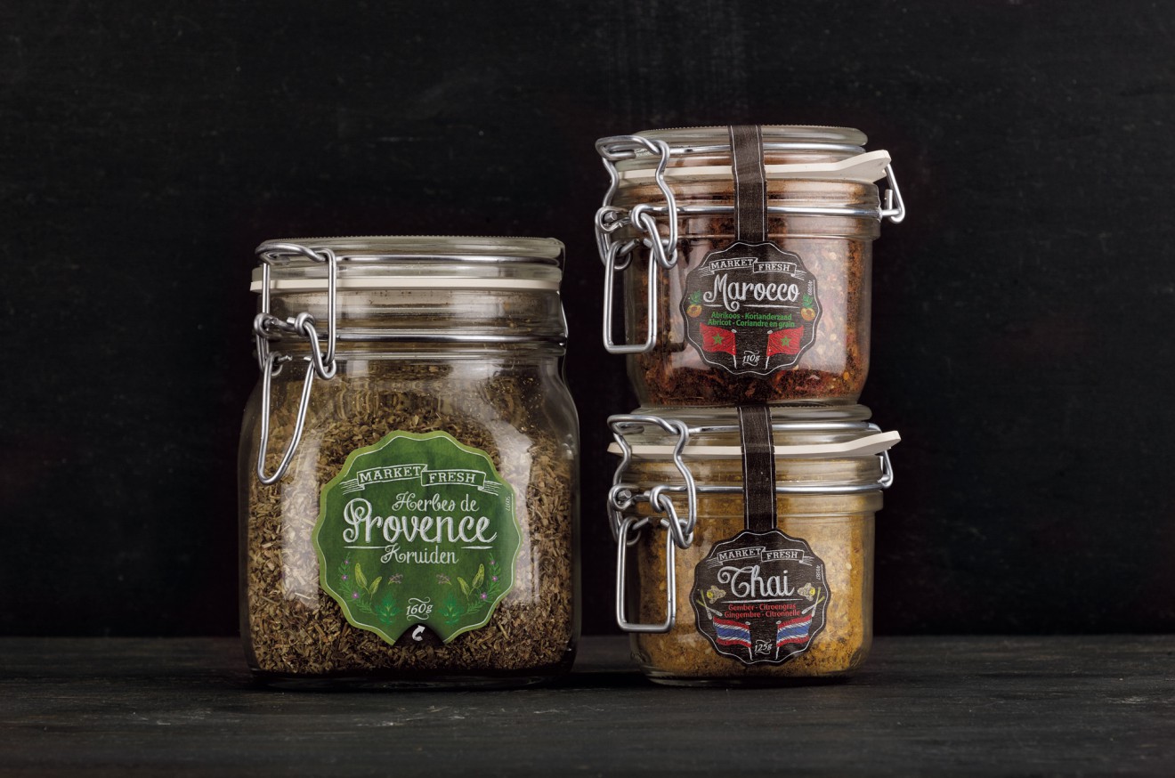 Quatre Mains package design - weck, market fresh, quatremains