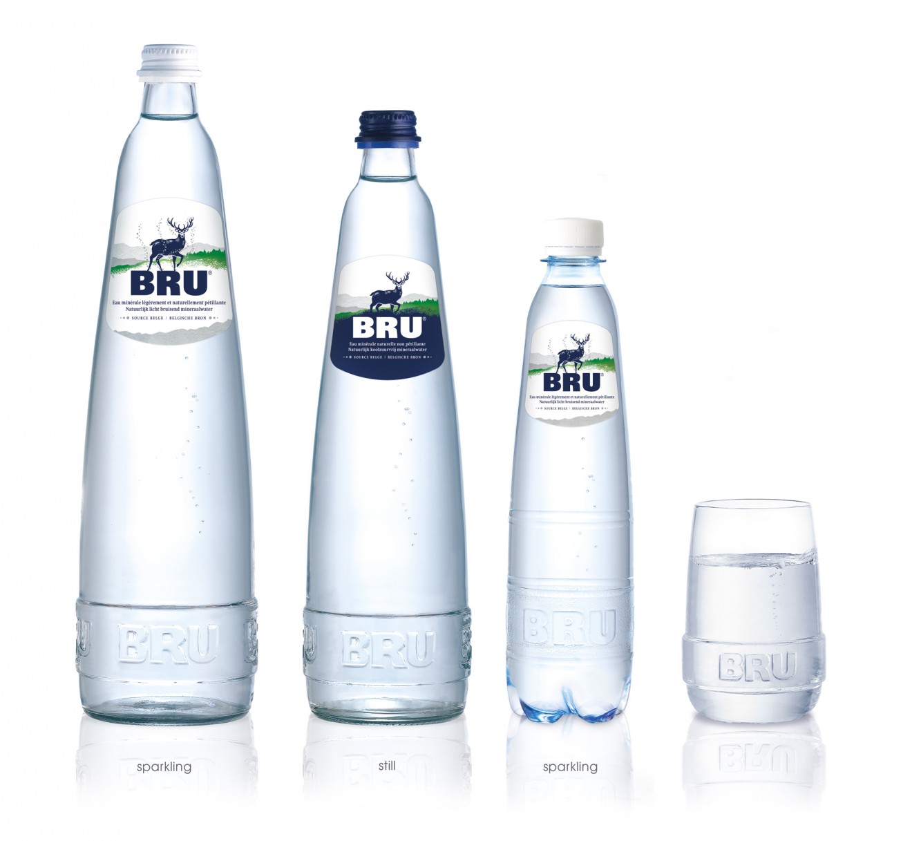 Quatre Mains package design - fles, water, pet, glas, bottle, bru