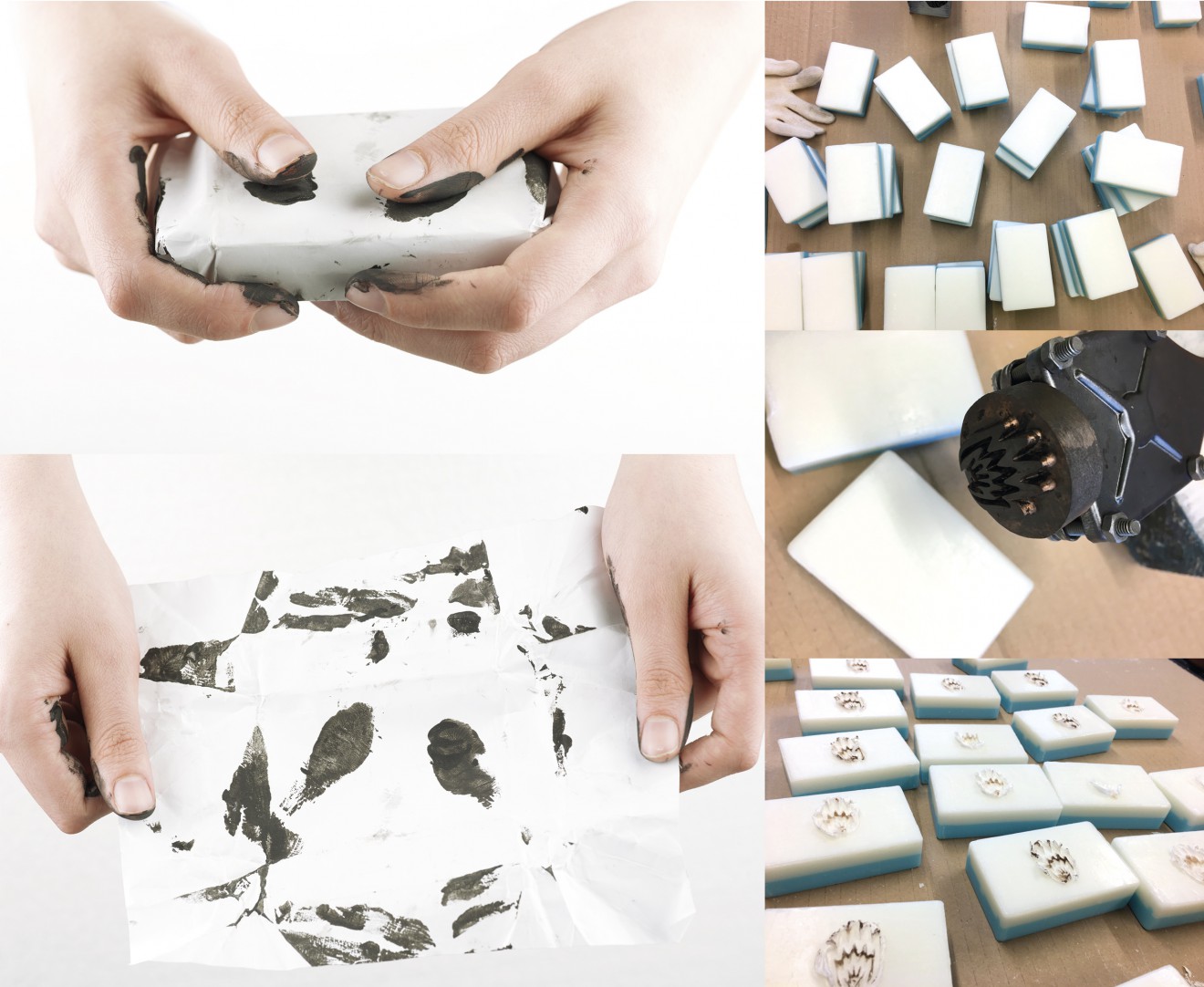 Quatre Mains package design - quatremains, stamp, soap