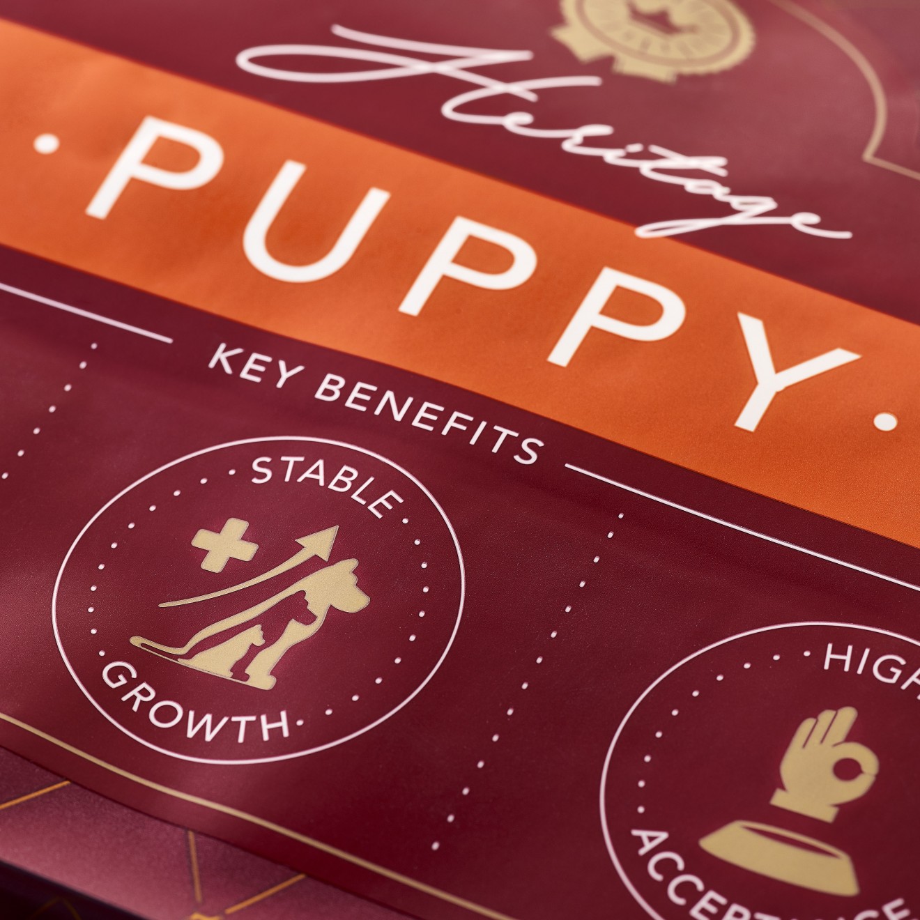 Quatre Mains package design - puppy, claims