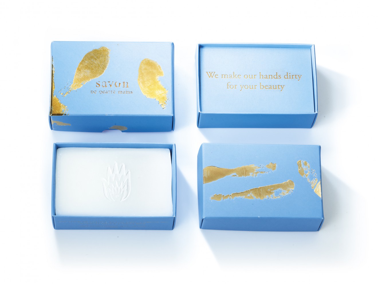 Quatre Mains package design - soap, gift, quatremains