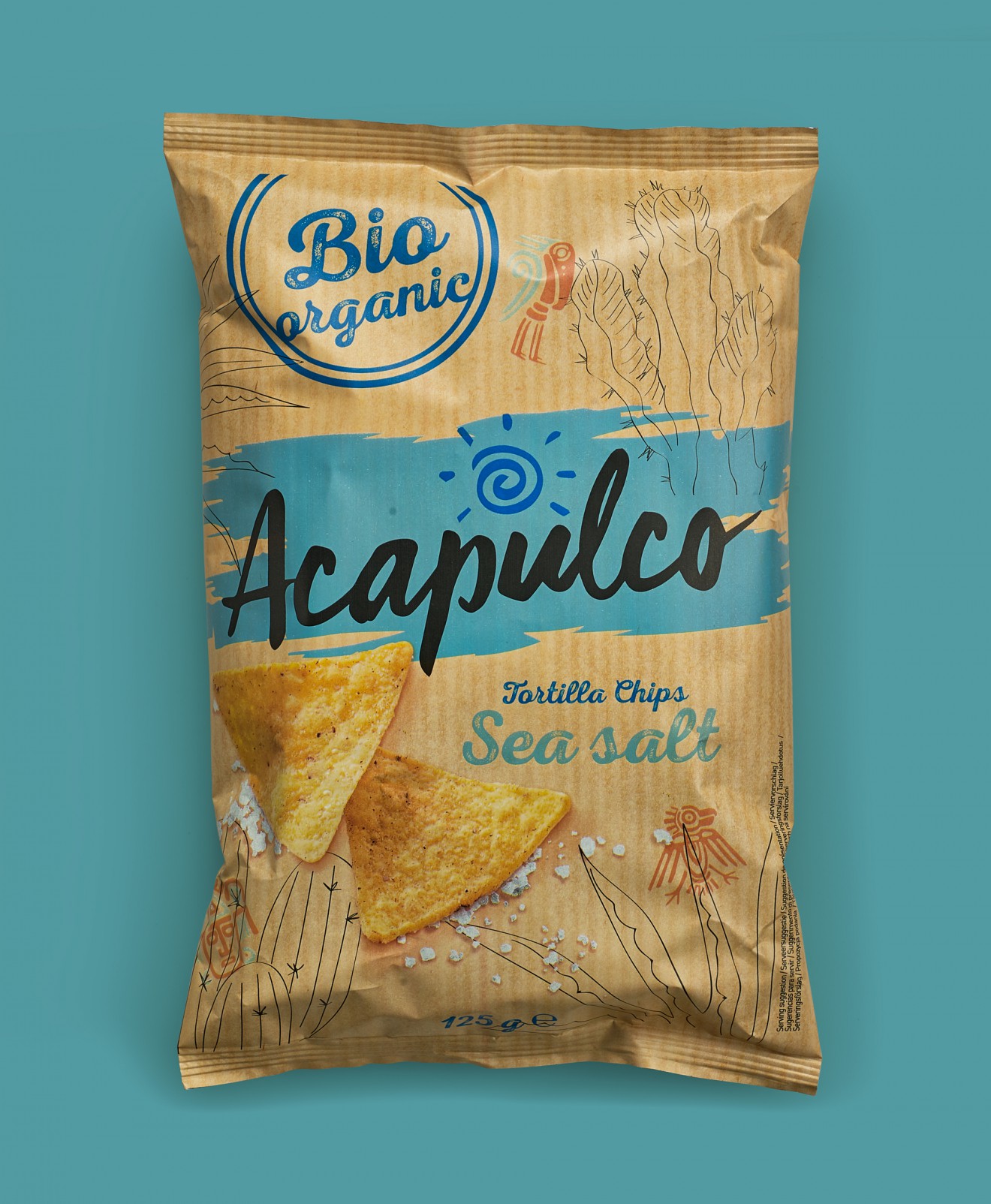 Quatre Mains package design - seasalt, organic, tortilla, quatre mains