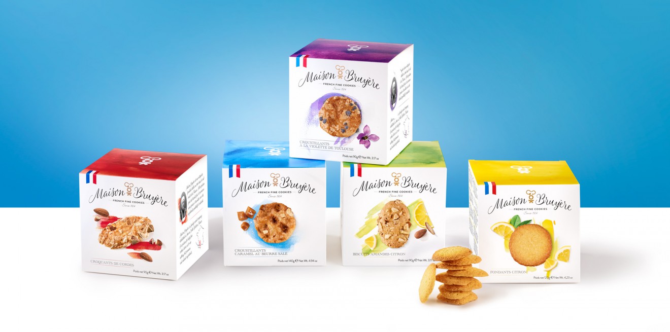 Quatre Mains package design - redesign, packaging, biscuits