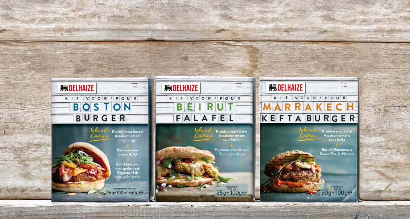 Quatre Mains package design - Delhaize, Boston, burger, boston, beirut, marrakech, kefta, falafel, Quatre Mains, Branding, Packaging