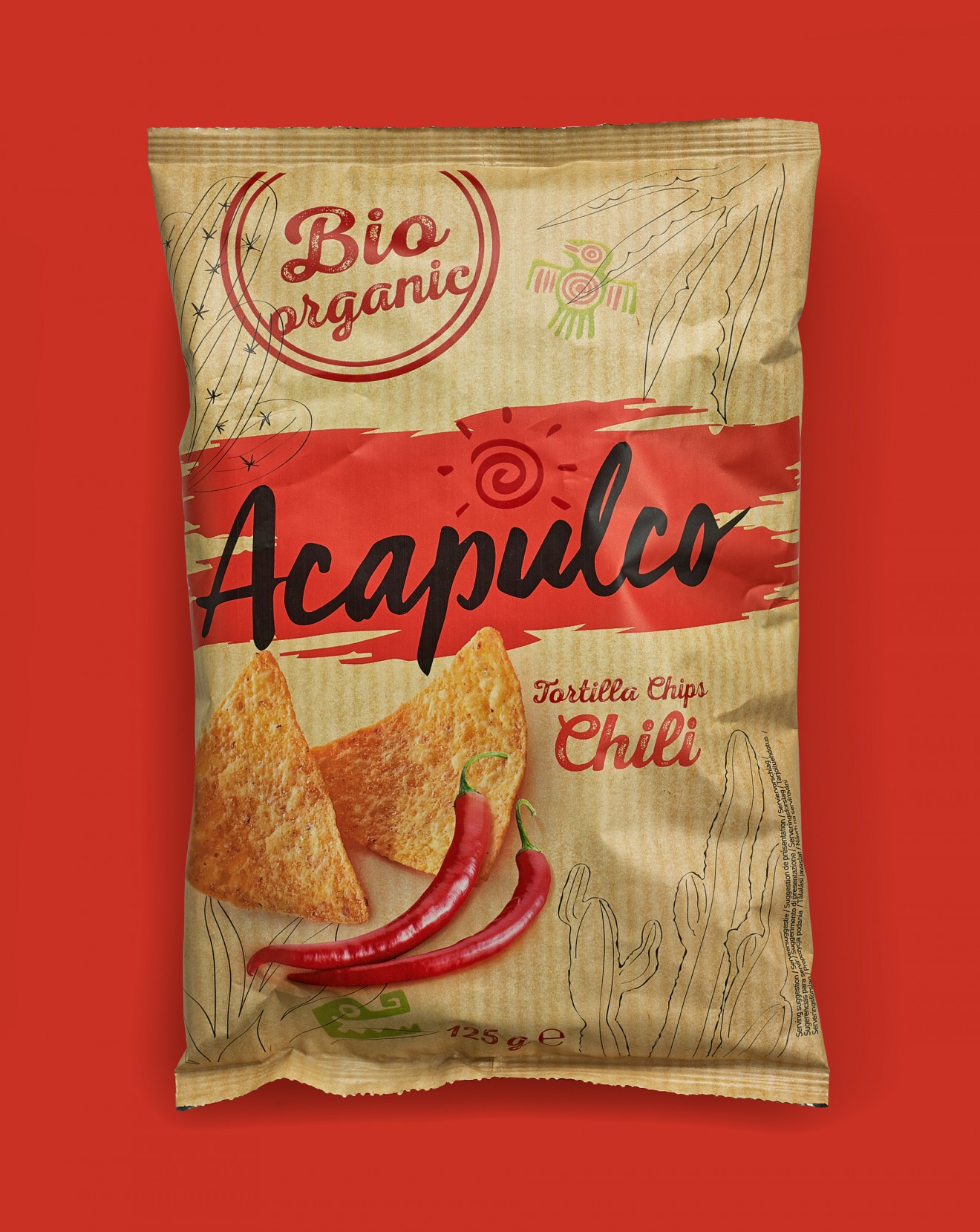 Quatre Mains package design - chili, organic, tortilla, quatre mains