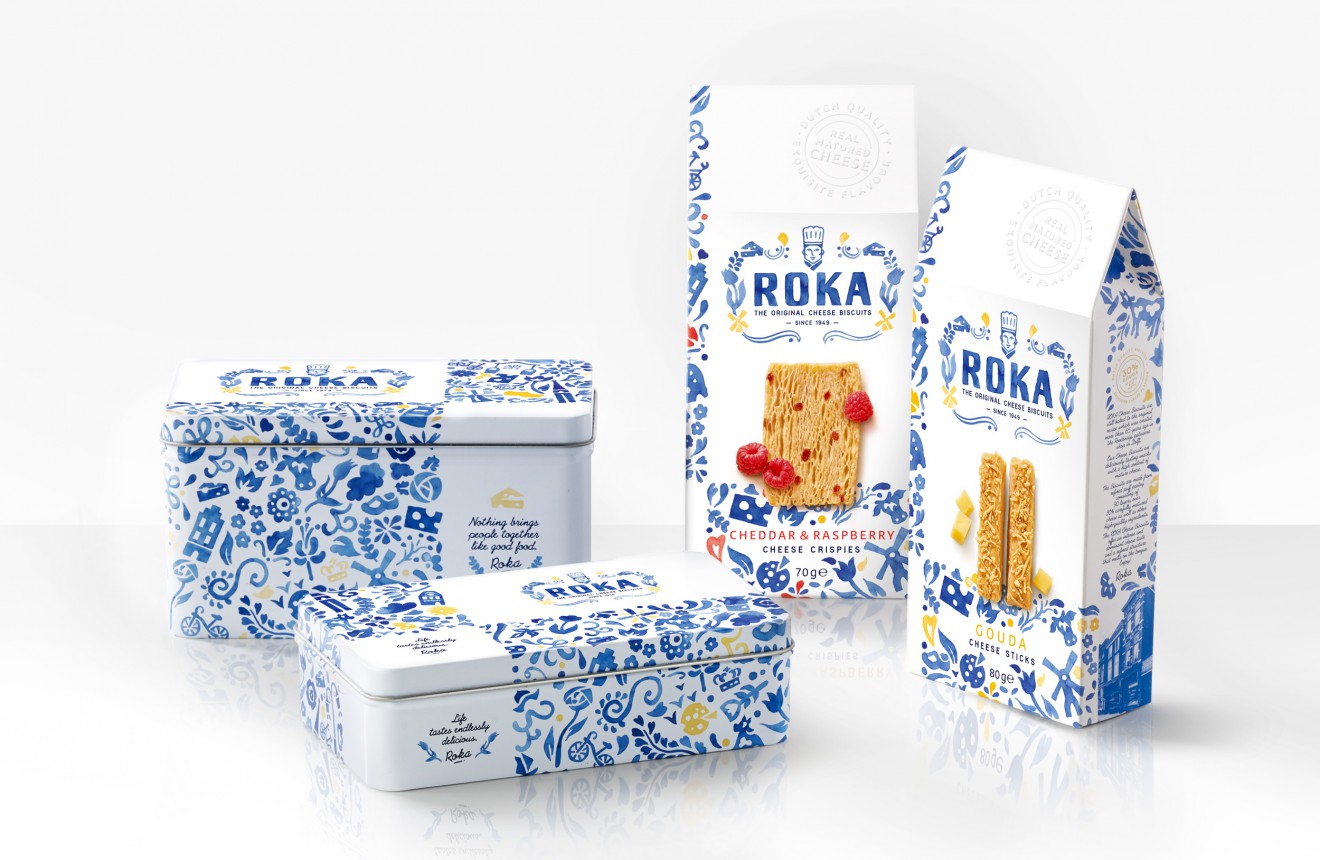 Quatre Mains package design - roka, cheese, biscuits, packaging