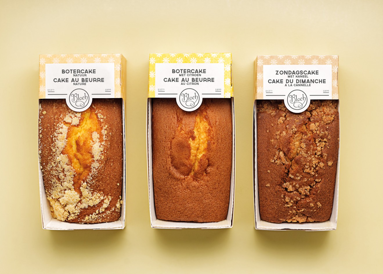 Quatre Mains package design - cakes, bloch, packaging