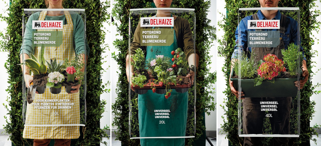 Quatre Mains package design - delhaize, potgrond, quatre mains, garden, packaging