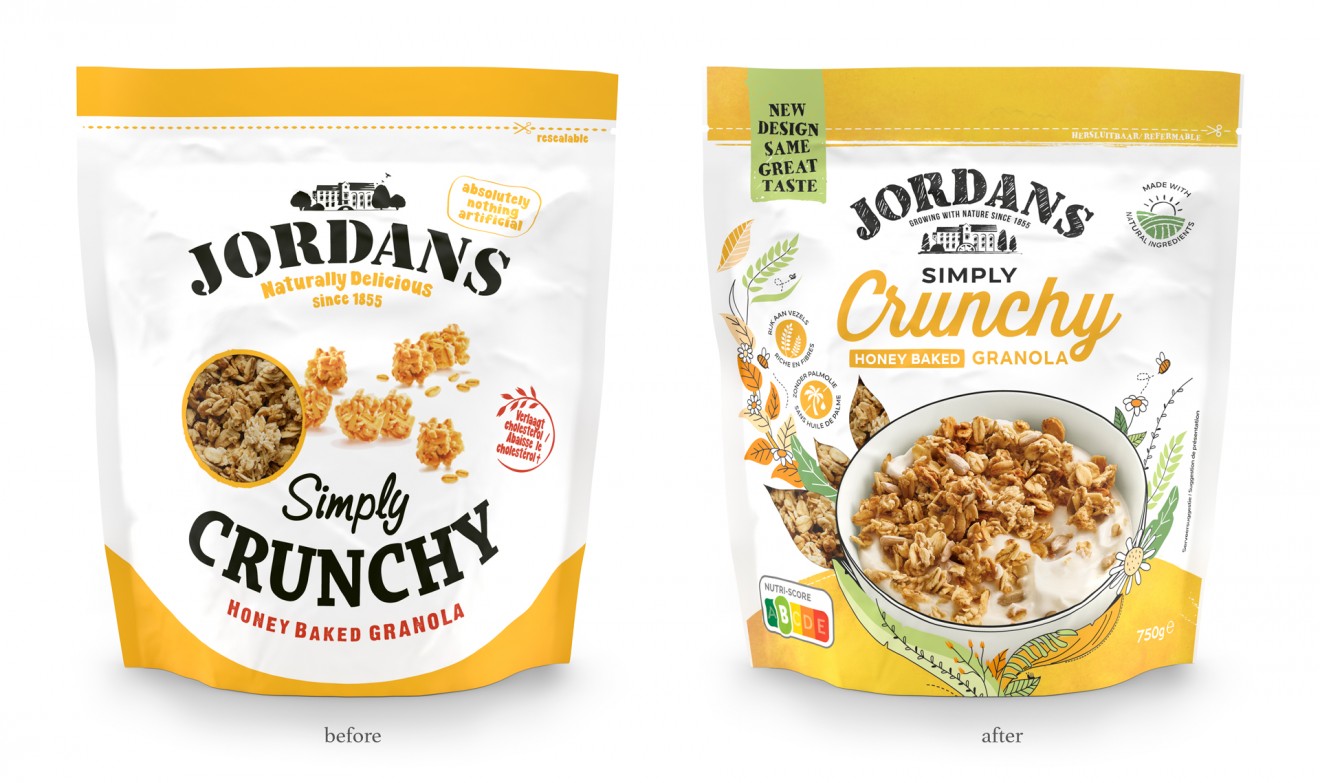 Quatre Mains package design - redesign, before, after