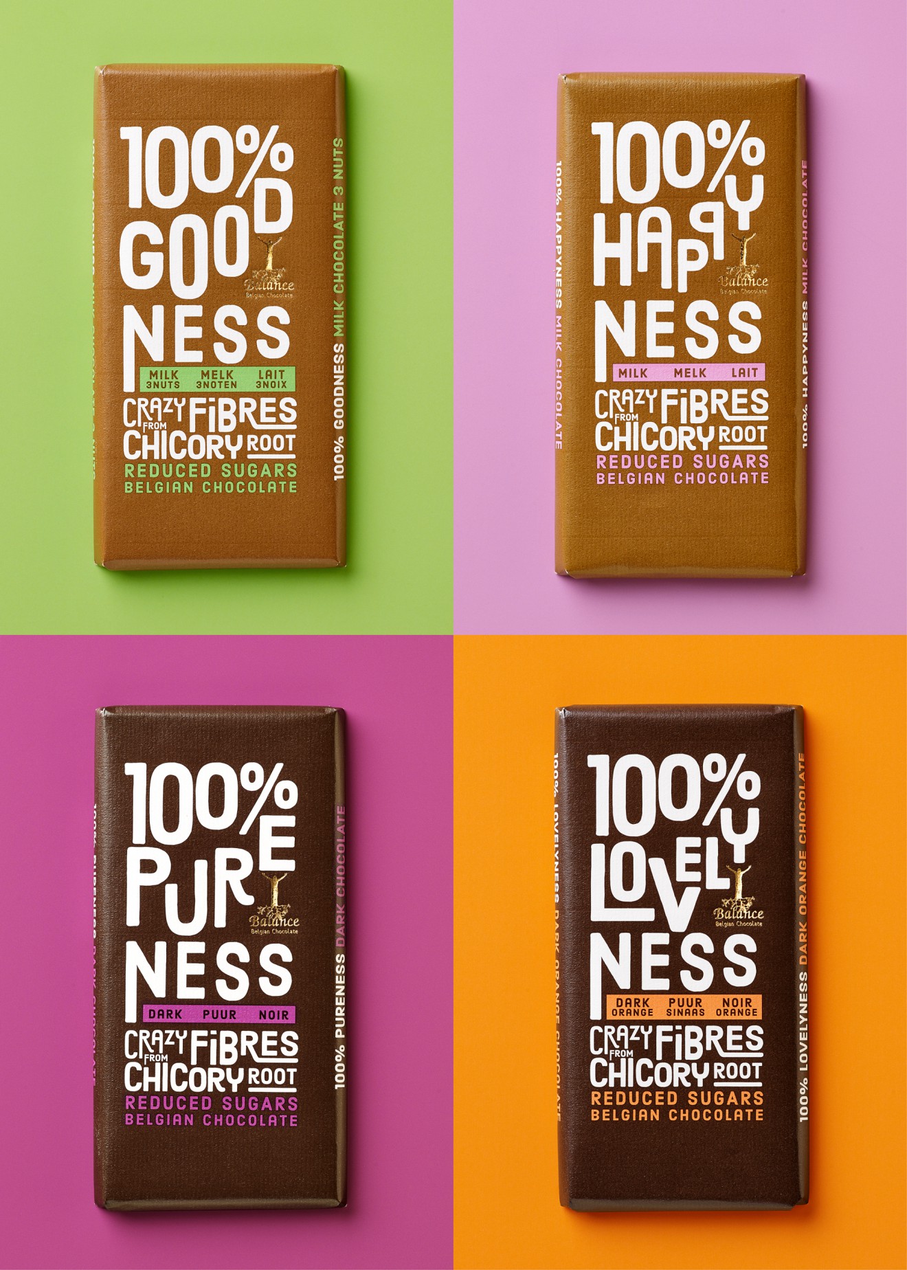 Quatre Mains package design - packaging design, goodness, 100%, sugar free