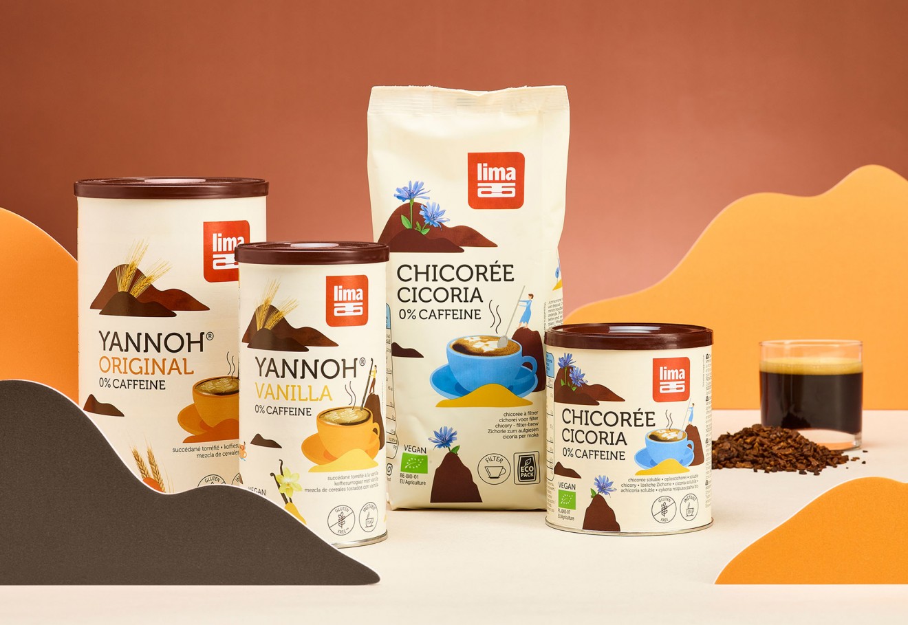Quatre Mains package design - yannoh, coffee, chicory, lima