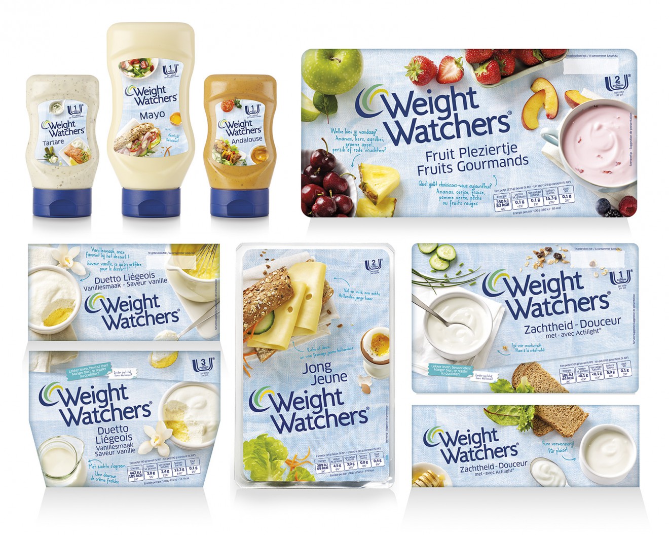 Quatre Mains package design - Line up, Series, Healthy, Weight Watchers