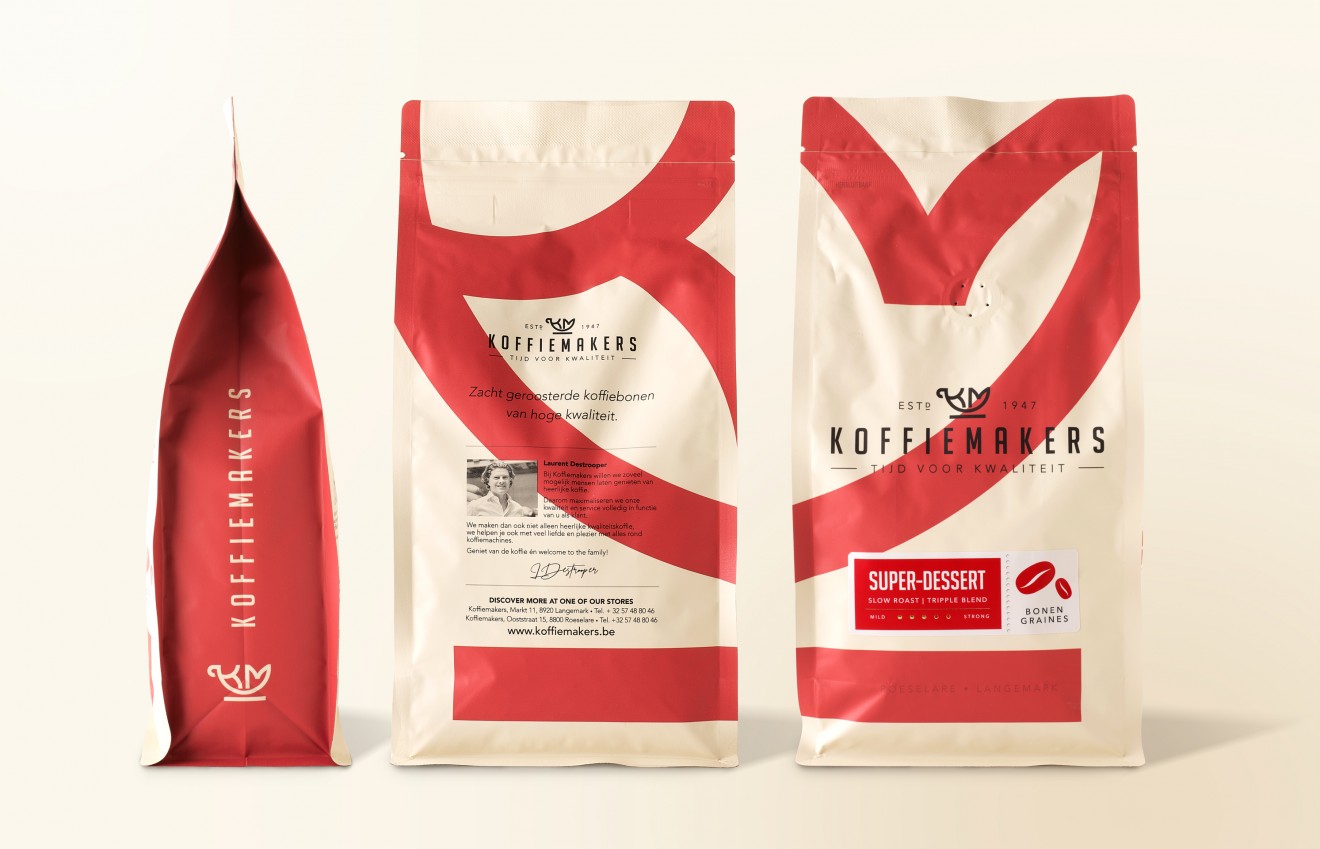 Quatre Mains package design - Coffee packaging identity for Koffiemakers