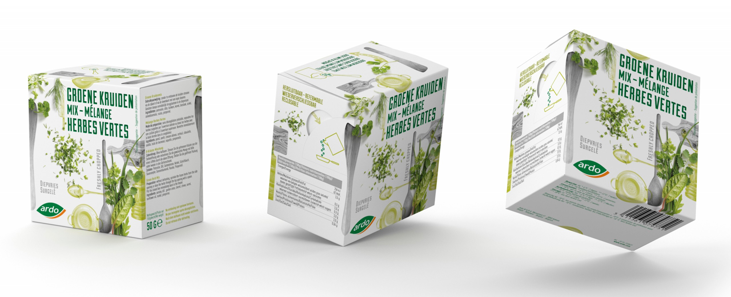 Quatre Mains package design - Package design herbs, frozen, packaging,