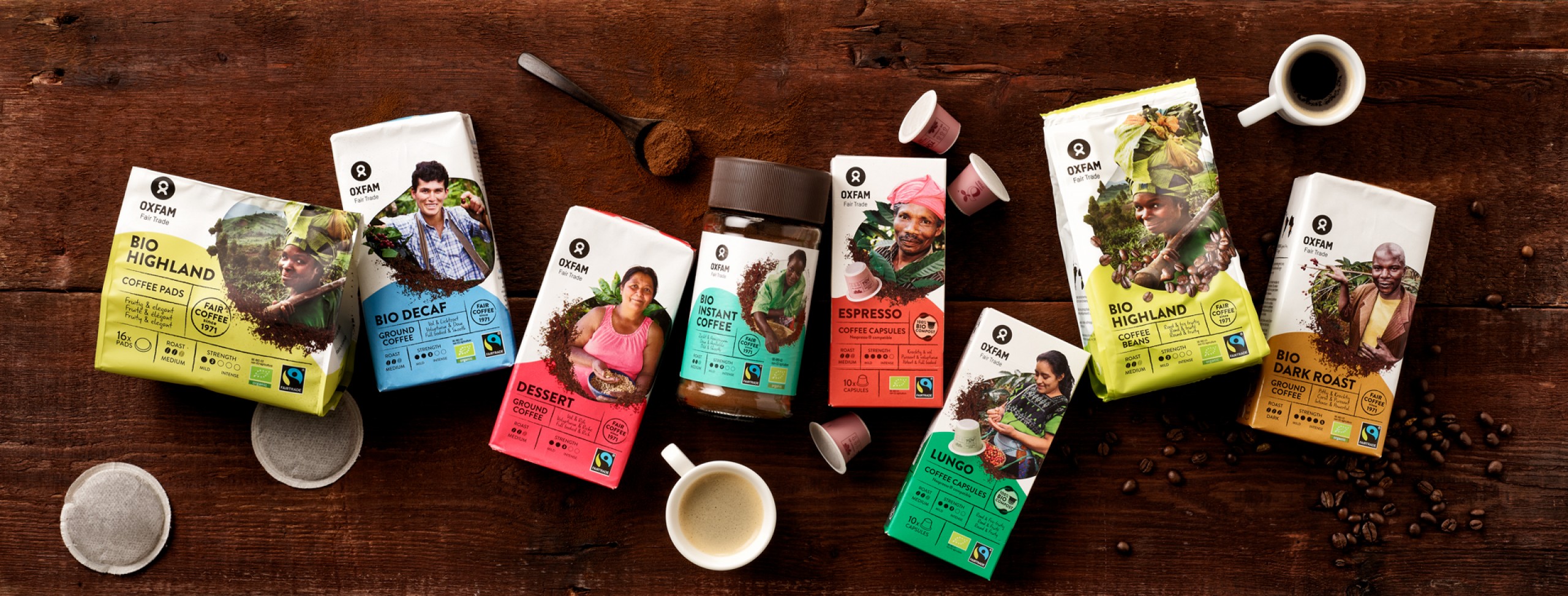 Quatre Mains package design - Package design oxfam, restyling, coffee