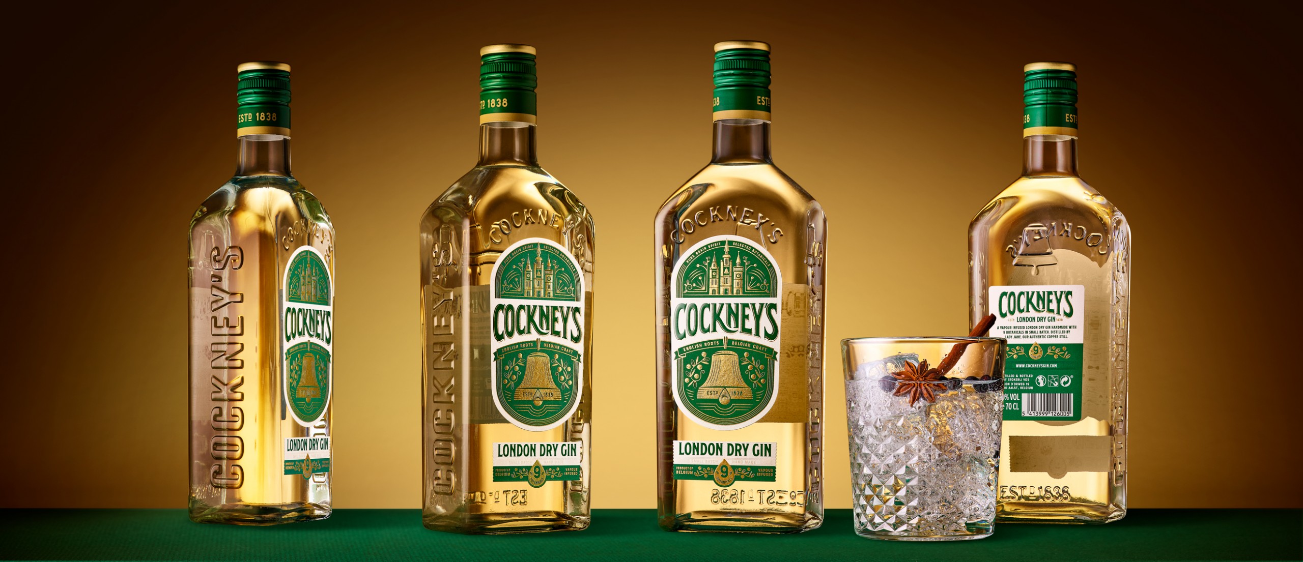 Quatre Mains package design - Package design Cockney's Gin packaging redesign