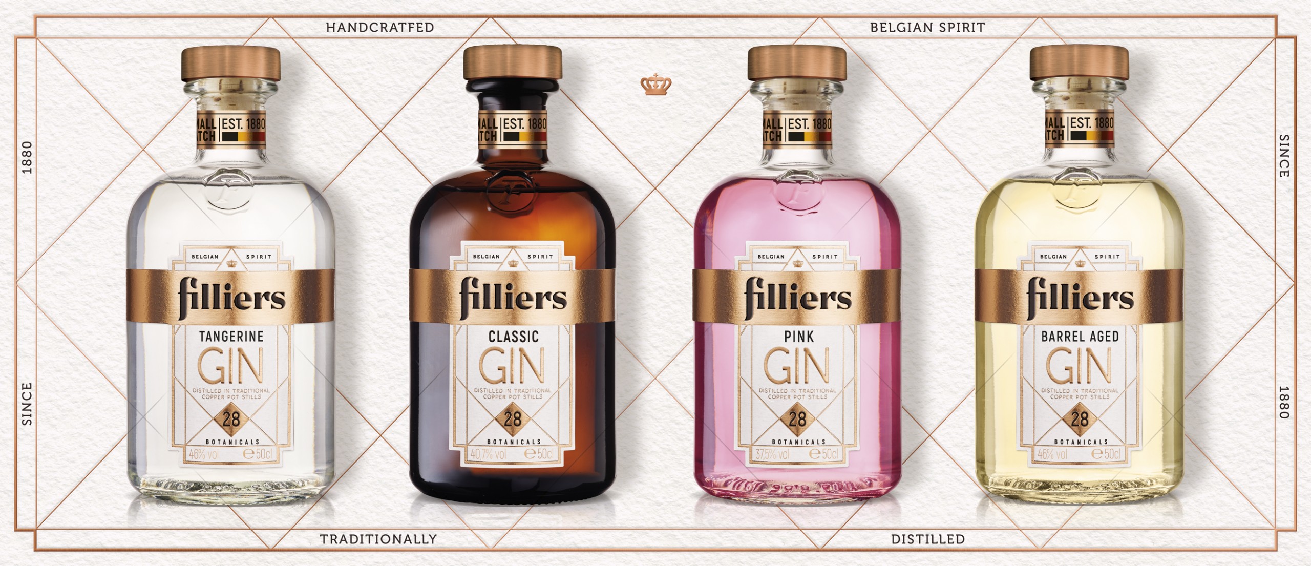 Quatre Mains package design - Package design Filliers Gin packaging design
