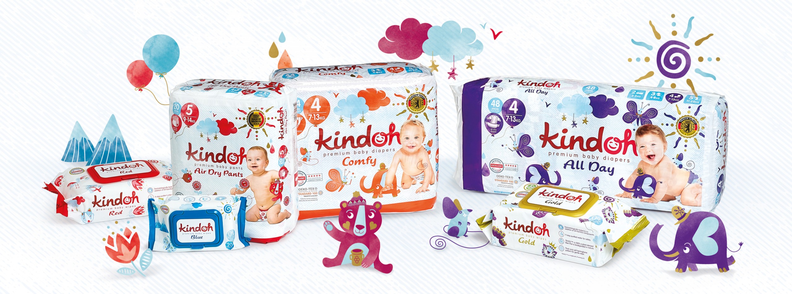 Quatre Mains package design - Package design Kindoh, rebranding, quatre mains, diapers