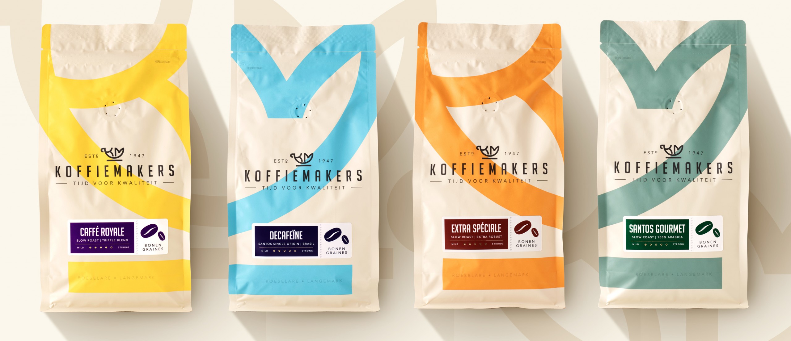Quatre Mains package design - Package design Coffee packaging identity for Koffiemakers
