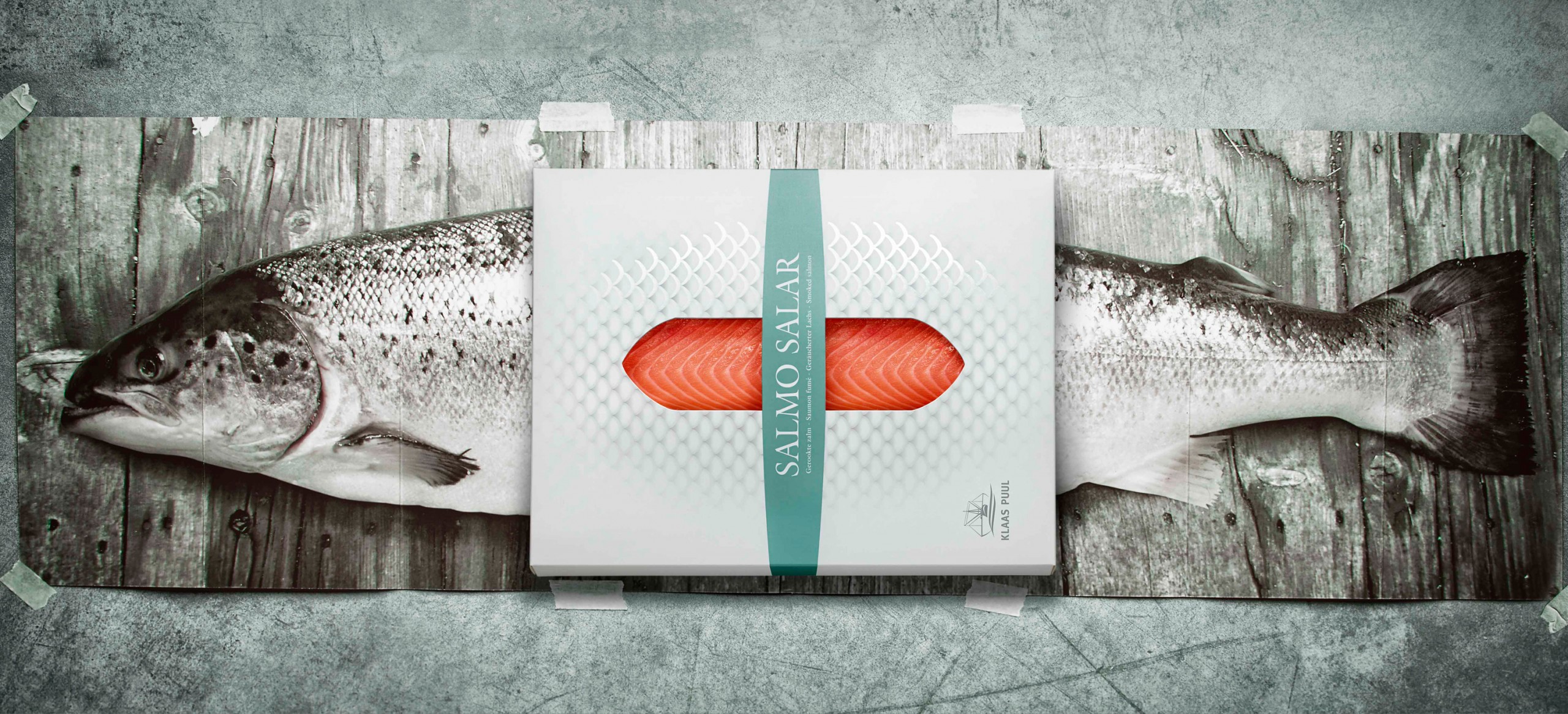 Quatre Mains package design - Package design Salmon, Klaas Puul, Salmo Solar, Fish