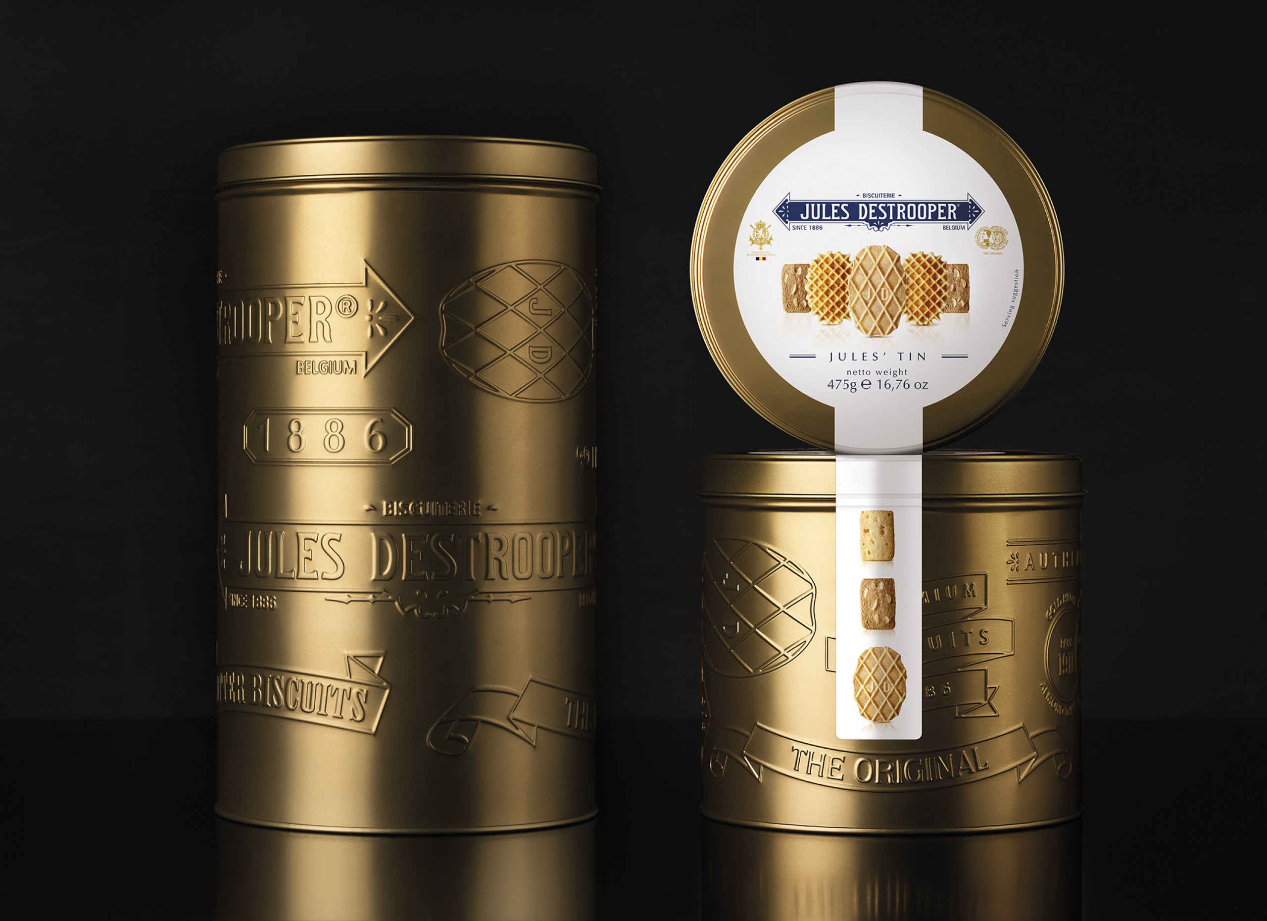 Quatre Mains package design - Package design Luxury Packaging, Jules destroopere, Tin can, Belgium, biscuits