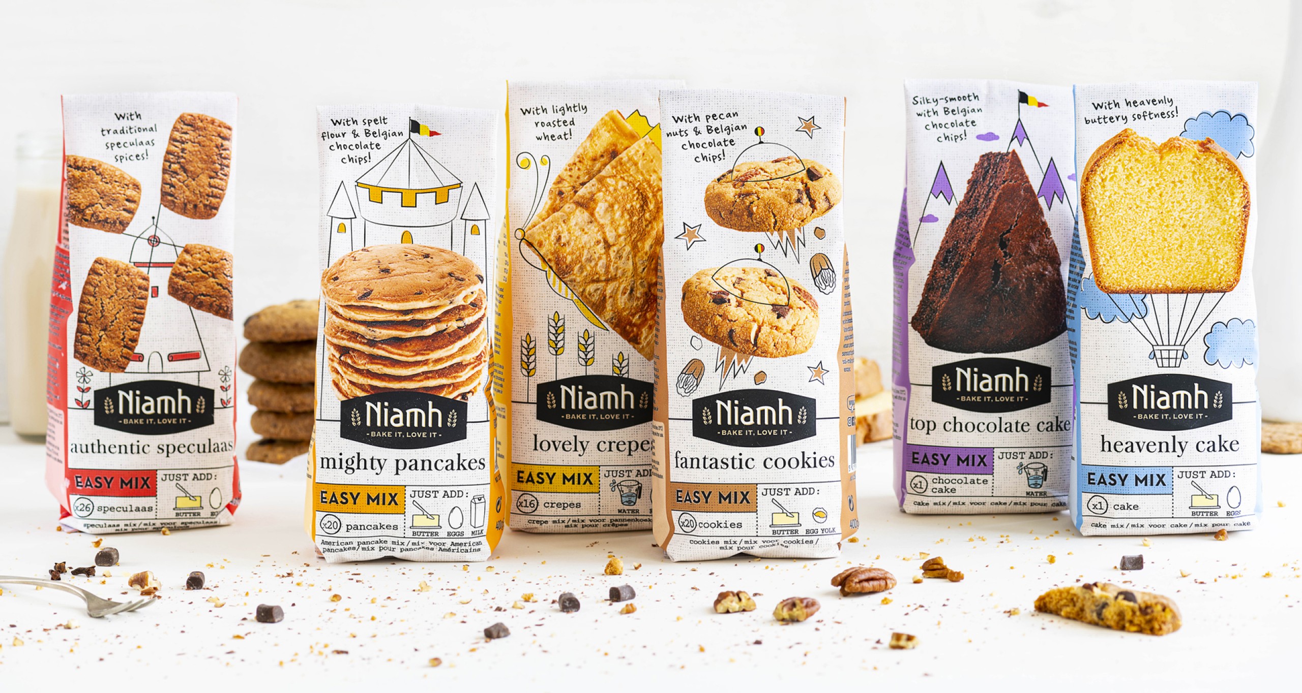 Quatre Mains package design - Package design sweet range, baking, niamh, quatre mains