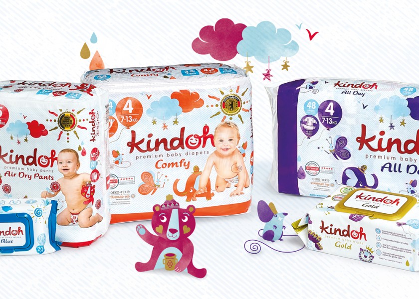 Quatre Mains package design - Package design Kindoh, rebranding, quatre mains, diapers